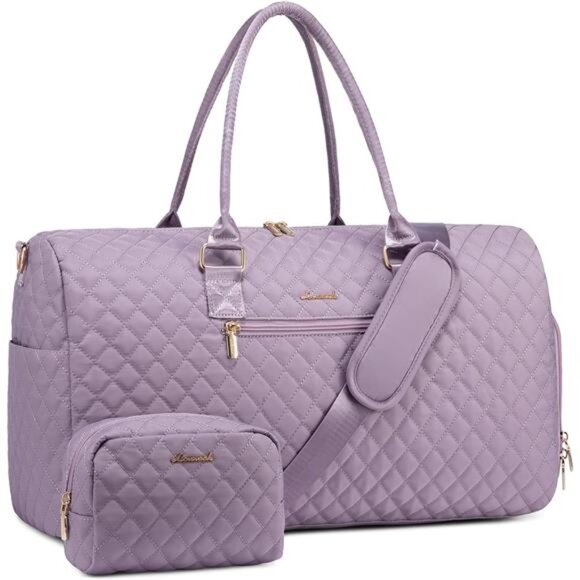 Duffle Bag with Shoe Compartment, Light purple - Picture 1 of 6
